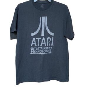 ATARI Gray Distressed Graphic Tee Men's Large Retro Look